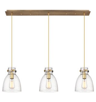 Downtown Urban Three Light Linear Pendant in Brushed Brass (405|123-410-1PS-BB-G412-8SDY)