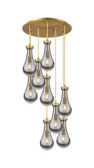 Downtown Urban Nine Light Pendant in Brushed Brass (405|119-451-1P-BB-G451-5SM)
