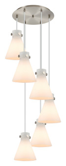 Downtown Urban Six Light Pendant in Brushed Satin Nickel (405|116-410-1PS-SN-G411-8WH)