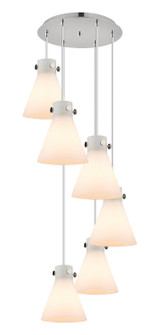 Downtown Urban Six Light Pendant in Polished Nickel (405|116-410-1PS-PN-G411-8WH)