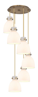 Downtown Urban Six Light Pendant in Brushed Brass (405|116-410-1PS-BB-G412-8WH)