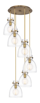 Downtown Urban Six Light Pendant in Brushed Brass (405|116-410-1PS-BB-G412-8CL)