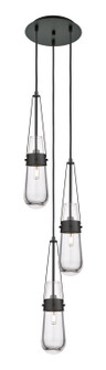 Downtown Urban Three Light Pendant in Matte Black (405|113-452-1P-BK-G452-4CL)