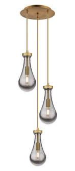 Downtown Urban Three Light Pendant in Brushed Brass (405|113-451-1P-BB-G451-5SM)