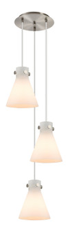 Downtown Urban Three Light Pendant in Brushed Satin Nickel (405|113-410-1PS-SN-G411-8WH)