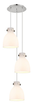 Downtown Urban Three Light Pendant in Polished Nickel (405|113-410-1PS-PN-G412-8WH)