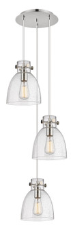 Downtown Urban Three Light Pendant in Polished Nickel (405|113-410-1PS-PN-G412-8SDY)