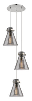Downtown Urban Three Light Pendant in Polished Nickel (405|113-410-1PS-PN-G411-8SM)