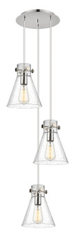 Downtown Urban Three Light Pendant in Polished Nickel (405|113-410-1PS-PN-G411-8SDY)