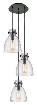 Downtown Urban Three Light Pendant in Matte Black (405|113-410-1PS-BK-G412-8SDY)
