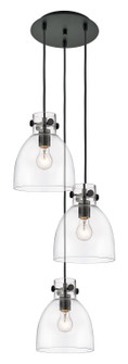 Downtown Urban Three Light Pendant in Matte Black (405|113-410-1PS-BK-G412-8CL)