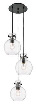 Downtown Urban Three Light Pendant in Matte Black (405|113-410-1PS-BK-G410-8CL)