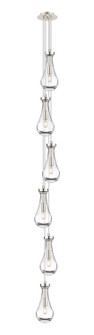 Downtown Urban Six Light Pendant in Polished Nickel (405|106-451-1P-PN-G451-5CL)