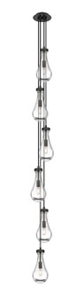 Downtown Urban Six Light Pendant in Matte Black (405|106-451-1P-BK-G451-5CL)