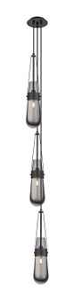 Downtown Urban Three Light Pendant in Matte Black (405|103-452-1P-BK-G452-4SM)