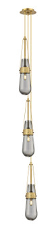 Downtown Urban Three Light Pendant in Brushed Brass (405|103-452-1P-BB-G452-4SM)