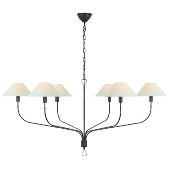 Griffin LED Chandelier in Bronze and Chocolate Leather (268|AL 5006BZ/CHC-L)