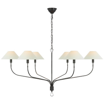 Griffin LED Chandelier in Bronze and Chocolate Leather (268|AL 5005BZ/CHC-L)