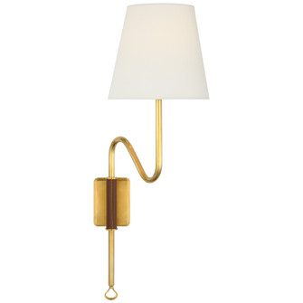 Griffin LED Wall Sconce in Hand-Rubbed Antique Brass and Saddle Leather (268|AL 2008HAB/SDL-L)