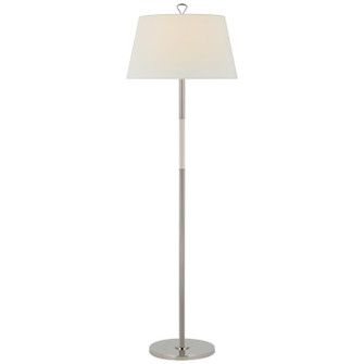 Griffin LED Floor Lamp in Polished Nickel and Parchment Leather (268|AL 1000PN/PAR-L)