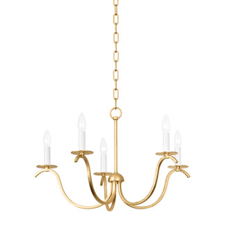 Jaclin Five Light Chandelier in Gold Leaf (428|H809805-GL)