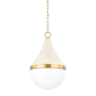 Ciara One Light Pendant in Aged Brass/Soft Cream (428|H787701L-AGB/SCR)