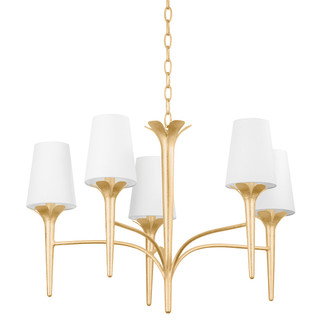 Emily Five Light Chandelier in Gold Leaf (428|H733805-GL)