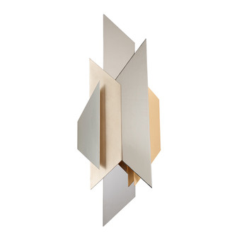 Modernist Two Light Wall Sconce in Pol Ss W Silver/Gold Leaf (68|207-12-SS/WSL/GL)