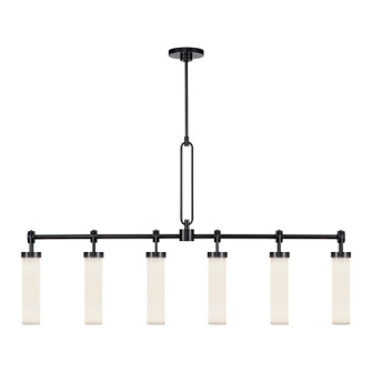 Wynwood Six Light Linear Pendant in Urban Bronze/Glossy Opal (452|LP355652UBGO)