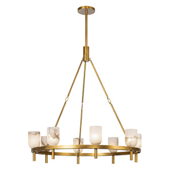 Lucian Eight Light Chandelier in Vintage Brass/Alabaster (452|CH338836VBAR)