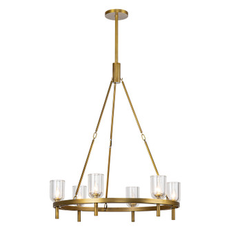 Lucian Six Light Chandelier in Vintage Brass/Clear Crystal (452|CH338632VBCC)