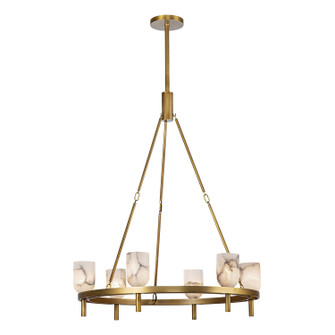 Lucian Six Light Chandelier in Vintage Brass/Alabaster (452|CH338632VBAR)