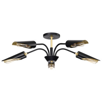 Marc Five Light Chandelier in Matte Black (72|60-7295)