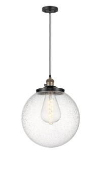 Franklin Restoration One Light Mini Pendant in Black Antique Brass (405|201CSW-BAB-G204-14)