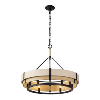 Blonde Moment Six Light Pendant in Matte Black/Honey/Medium Oak (137|389P06MBHN)
