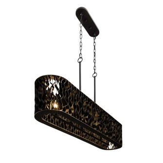 Estela Six Light Linear Pendant in Matte Black/French Gold (137|380N06MBFG)