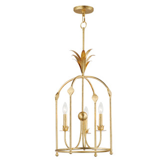 Paloma Three Light Foyer Pendant in Gold Leaf (16|2884GL)