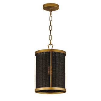 Rattan One Light Pendant in Natural Aged Brass (16|14461BRNAB)