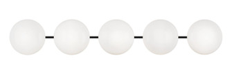 PEARLESQUE Five Light Wall Sconce in Matte Black (423|S05105MBOP)