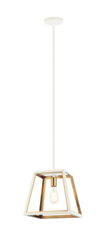 ROSALIE One Light Pendant in White + Aged Gold Brass (423|C72101WHAG)