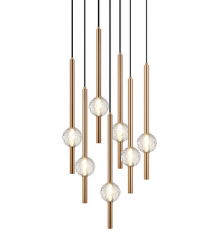 Windchimer Seven Light Pendant in Aged Gold Brass (423|C68907AG)