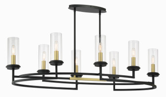 Hillstone Eight Light Island Pendant in Sand Coal And Soft Brass (7|3208-781)