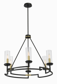 Hillstone Six Light Chandelier in Sand Coal And Soft Brass (7|3206-781)