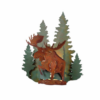 Crestline-Alaskan Moose One Light Wall Sconce in Pine Green/Rust Patina (172|A10728-04)