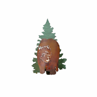 Crestline-Bear in the Woods One Light Wall Sconce in Pine Green/Rust Patina (172|A10726-04)