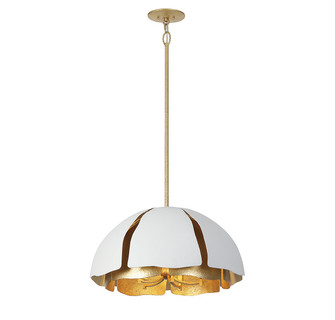 Brewster Five Light Pendant in Cavalier Gold w/Royal White (51|7-1399-5-14)