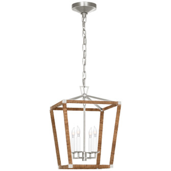 Darlana Wrapped LED Lantern in Aged Iron and Natural Rattan (268|CHC 5876AI/NRT)