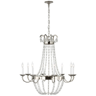 Paris Flea Market Eight Light Chandelier in Polished Nickel (268|CHC 1408PN-SG)