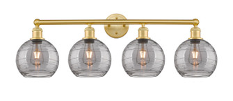 Edison Four Light Bath Vanity in Satin Gold (405|616-4W-SG-G1213-8SM)