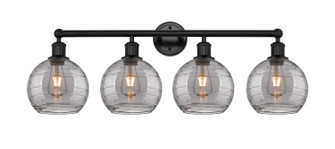 Edison Four Light Bath Vanity in Matte Black (405|616-4W-BK-G1213-8SM)